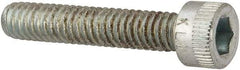 Made in USA - #8-32 UNC Hex Socket Drive, Socket Cap Screw - Alloy Steel, Zinc-Plated Finish, Fully Threaded, 7/8" Length Under Head - Apex Tool & Supply