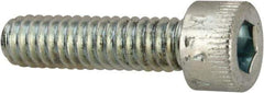 Made in USA - #8-32 UNC Hex Socket Drive, Socket Cap Screw - Alloy Steel, Zinc-Plated Finish, Fully Threaded, 5/8" Length Under Head - Apex Tool & Supply