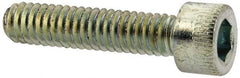 Made in USA - #8-32 UNC Hex Socket Drive, Socket Cap Screw - Alloy Steel, Zinc-Plated Finish, Fully Threaded, 3/4" Length Under Head - Apex Tool & Supply