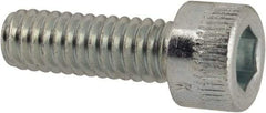 Made in USA - #8-32 UNC Hex Socket Drive, Socket Cap Screw - Alloy Steel, Zinc-Plated Finish, Fully Threaded, 1/2" Length Under Head - Apex Tool & Supply