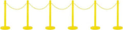 PRO-SAFE - 40" High Plastic Pedestrian Warning Post Kit - 50' Long Rope - Apex Tool & Supply