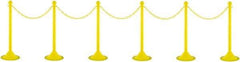 PRO-SAFE - 41" High Plastic Pedestrian Warning Post Kit - 50' Long Rope - Apex Tool & Supply