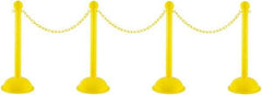 PRO-SAFE - 41" High Plastic Pedestrian Warning Post Kit - 30' Long Rope - Apex Tool & Supply