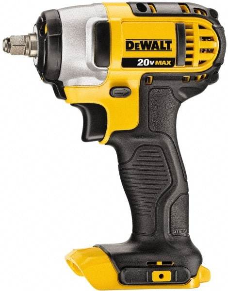 DeWALT - 3/8" Drive 20 Volt Pistol Grip Cordless Impact Wrench & Ratchet - 2,300 RPM, 0 to 2,700 BPM, 130 Ft/Lb Torque, Lithium-Ion Batteries Not Included - Apex Tool & Supply