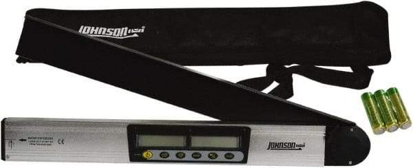 Johnson Level & Tool - 182.5° Measuring Range, Magnetic Base Digital Protractor - 0.10° Resolution, 21 Inch Long Blade, Accuracy Up to 0.10°, (3) AA Batteries Not Included - Apex Tool & Supply