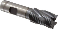 Niagara Cutter - 1" Diam, Coarse Pitch, 1-1/2" LOC, 5 Flute Cobalt Roughing Square End Mill - TiCN Finish, 3-3/4" OAL, 3/4" Shank Diam, Single End, 30° Helix - Apex Tool & Supply