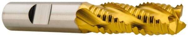 Niagara Cutter - 7/8" Diam, Coarse Pitch, 3-1/2" LOC, 5 Flute Cobalt Roughing Square End Mill - Uncoated, 5-3/4" OAL, 3/4" Shank Diam, Single End, Centercutting, 30° Helix - Apex Tool & Supply