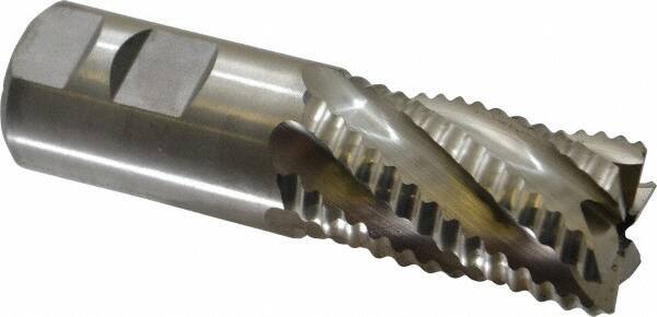 Niagara Cutter - 1-1/4" Diam, Coarse Pitch, 2" LOC, 6 Flute Cobalt Roughing Square End Mill - Uncoated, 4-1/2" OAL, 1-1/4" Shank Diam, Single End, 30° Helix - Apex Tool & Supply