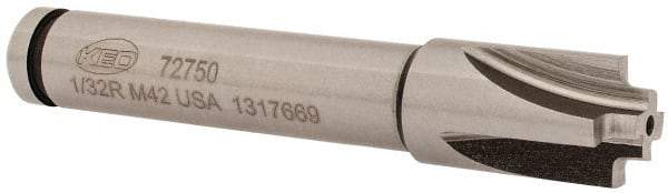 Keo - 1/32" Radius, 7/16" Mill Diam, 4 Flute Cobalt Corner Rounding End Mill - Single End, Uncoated, 1/4" Tip Diam, 2-1/2" OAL, 3/8" Shank Diam - Apex Tool & Supply