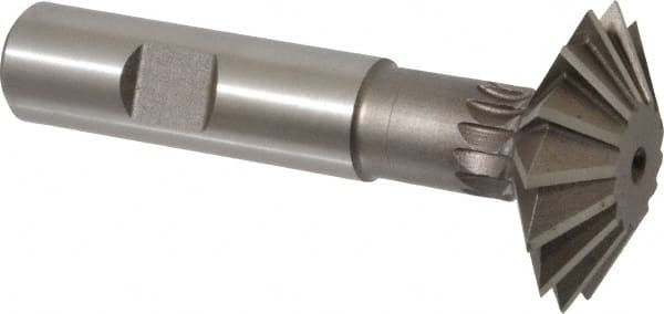 Keo - 1-1/2° 1-1/2" Cut Diam, 1/2" Cut Width, 5/8" Shank, High Speed Steel Double-Angle Cutter - Apex Tool & Supply