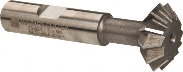 Keo - 1° 1" Cut Diam, 3/8" Cut Width, 1/2" Shank, High Speed Steel Double-Angle Cutter - Apex Tool & Supply