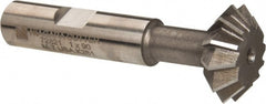 Keo - 1° 1" Cut Diam, 3/8" Cut Width, 1/2" Shank, High Speed Steel Double-Angle Cutter - Apex Tool & Supply