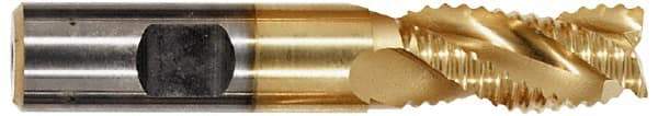 Niagara Cutter - 5/8" Diam, Coarse Pitch, 1-1/4" LOC, 3 Flute Cobalt Roughing Square End Mill - Uncoated, 3-1/2" OAL, 5/8" Shank Diam, Single End, Centercutting, 36° Helix - Apex Tool & Supply