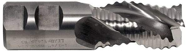 Niagara Cutter - 1" Diam, Coarse Pitch, 1-1/2" LOC, 3 Flute Cobalt Roughing Square End Mill - Uncoated, 3-3/4" OAL, 3/4" Shank Diam, Single End, Centercutting, 36° Helix - Apex Tool & Supply