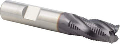 Niagara Cutter - 1/2" Diam, Fine Pitch, 1" LOC, 4 Flute Cobalt Roughing Square End Mill - TiAlN Finish, 3" OAL, 1/2" Shank Diam, Single End, 30° Helix - Apex Tool & Supply