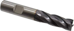 Niagara Cutter - 1/2" Diam, Fine Pitch, 1-1/4" LOC, 4 Flute Cobalt Roughing Square End Mill - TiAlN Finish, 3-1/4" OAL, 1/2" Shank Diam, Single End, 30° Helix - Apex Tool & Supply