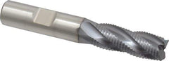 Niagara Cutter - 1/2" Diam, Fine Pitch, 1-1/4" LOC, 4 Flute Cobalt Roughing Square End Mill - TiCN Finish, 3-1/4" OAL, 1/2" Shank Diam, Single End, 30° Helix - Apex Tool & Supply