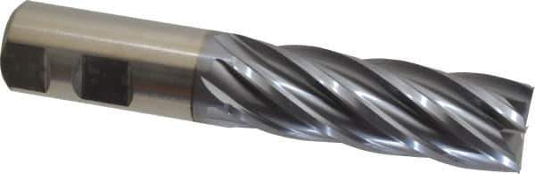 Niagara Cutter - 1", 3" LOC, 1" Shank Diam, 5-1/2" OAL, 6 Flute, Cobalt Square End Mill - Single End, TiCN Finish, Spiral Flute, 30° Helix, Centercutting, Right Hand Cut, Right Hand Flute, Series SPC408 - Apex Tool & Supply