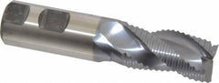 Niagara Cutter - 1" Diam, Coarse Pitch, 1-3/4" LOC, 3 Flute Cobalt Roughing Square End Mill - TiCN Finish, 4-5/8" OAL, 1" Shank Diam, Single End, Centercutting, 36° Helix - Apex Tool & Supply