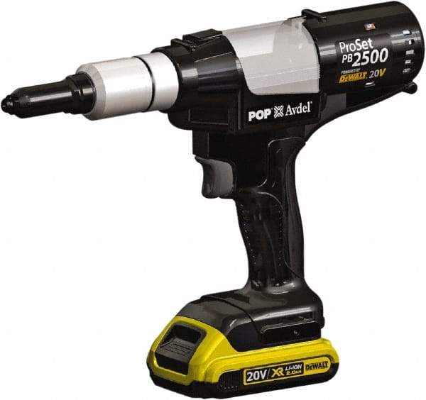 POP Fasteners - All up to 3/16" Closed End Rivet Capacity , 1,911 Lb Pull Force Cordless Electric Riveter - 0.984" Stroke Length, 20 VDC, Mandrel Collection - Apex Tool & Supply