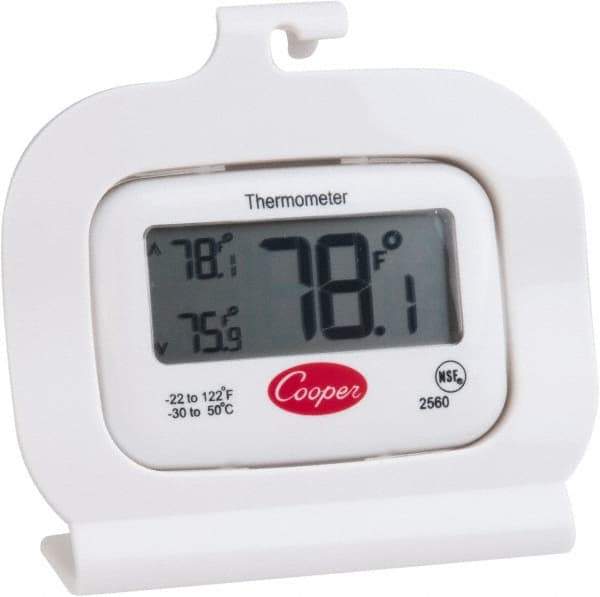 Cooper - Cooking & Refrigeration Thermometers Type: Refrigeration Thermometer Maximum Temperature (F): 122 - Apex Tool & Supply