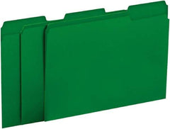 UNIVERSAL - 8-1/2 x 11", Letter Size, Green, File Folders with Top Tab - 11 Point Stock, 1/3 Tab Cut Location - Apex Tool & Supply