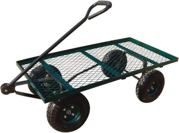 Sandusky Lee - 800 Lb Capacity Steel Wagon Truck - Steel Deck, 36" OAW, 60" Platform Length, Rubber Casters - Apex Tool & Supply