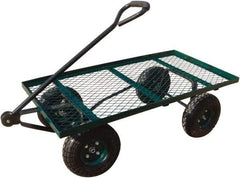 Sandusky Lee - 800 Lb Capacity Steel Wagon Truck - Steel Deck, 36" OAW, 60" Platform Length, Rubber Casters - Apex Tool & Supply
