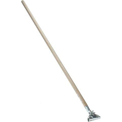 Weiler - 62" Wood Male Thread Mop Handle - 1-1/16" Handle Diam, Use with Wet Mops - Apex Tool & Supply