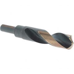 Made in USA - 55/64" High Speed Steel, 135° Point, Round with Flats Shank Maintenance Drill Bit - Apex Tool & Supply