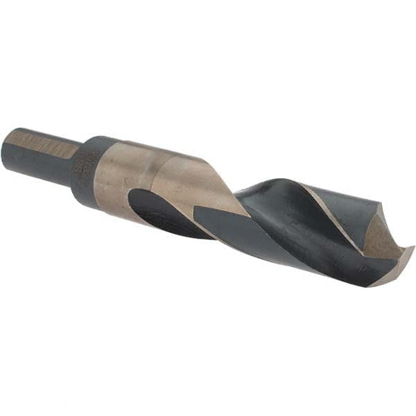 Made in USA - 25/32" High Speed Steel, 135° Point, Round with Flats Shank Maintenance Drill Bit - Apex Tool & Supply