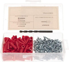 Value Collection - #10 to #12 Screw, 1/4" Diam, 1" Long, Plug Drywall & Hollow Wall Anchor - Plastic, Use with Concrete/Masonry, Drywall & Wallboard - Apex Tool & Supply