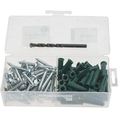 Value Collection - #14 to #16 Screw, 5/16" Diam, 1-1/2" Long, Plug Drywall & Hollow Wall Anchor - Plastic, Use with Concrete/Masonry & Wallboard - Apex Tool & Supply