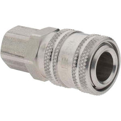 Parker - 1/4-18 NPTF Industrial Pneumatic Hose Coupler - Steel, 1/4" Body Diam - Apex Tool & Supply