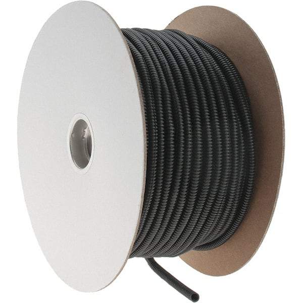 Value Collection - 0.27" ID, Black Polyethylene Corrugated Cable Sleeve - 250' Coil Length, -40 to 200°F - Apex Tool & Supply