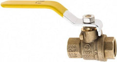 Value Collection - 3/8" Pipe, Brass Full Port Ball Valve - 2 Piece, NPT Ends, Lever Handle, 600 WOG, 150 WSP - Apex Tool & Supply