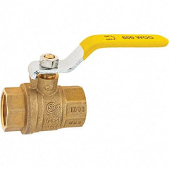 Value Collection - 3/4" Pipe, Brass Full Port Ball Valve - 2 Piece, NPT Ends, Lever Handle, 600 WOG, 150 WSP - Apex Tool & Supply