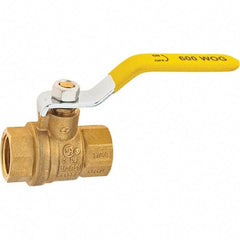 Value Collection - 1/2" Pipe, Brass Full Port Ball Valve - 2 Piece, NPT Ends, Lever Handle, 600 WOG, 150 WSP - Apex Tool & Supply