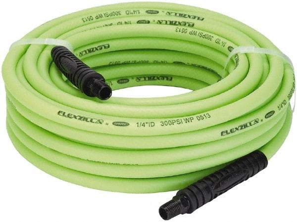 Legacy - 1/4" ID x 0.46" OD 50' Long Multipurpose Air Hose - MNPT x MNPT Ends, 300 Working psi, 140°, 1/4" Fitting, Green - Apex Tool & Supply