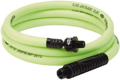 Legacy - 3/8" ID x 0.61" OD 6' Long Lead-In Whip Hose - FNPT x MNPT Ball Swivel Ends, 300 Working psi, 140°, 1/4" Fitting, Green - Apex Tool & Supply