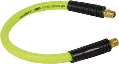 Legacy - 1/2" ID x 0.74" OD 2' Long Lead-In Whip Hose - MNPT Fixed x MNPT Swivel End, 300 Working psi, 140°, 3/8" Fitting, Green - Apex Tool & Supply