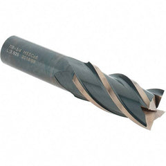 Value Collection - 7/8", 1-7/8" LOC, 3/4" Shank Diam, 4-1/8" OAL, 4 Flute, High Speed Steel Square End Mill - Single End, TiN Finish, Spiral Flute, 30° Helix, Centercutting, Right Hand Cut, Right Hand Flute - Apex Tool & Supply