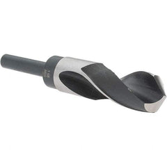 Import - 1-1/8" Drill, 118° Point, High Speed Steel Silver Deming & Reduced Shank Drill Bit - Oxide Finish, 6" OAL, Straight Shank, 3" Flute Length, Right Hand Cut, Standard Point, Spiral Flute, Regular Spiral - Apex Tool & Supply