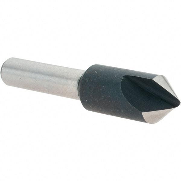 Value Collection - 3/8" Head Diam, 1/4" Shank Diam, 1 Flute 82° High Speed Steel Countersink - 1-3/4" OAL - Apex Tool & Supply