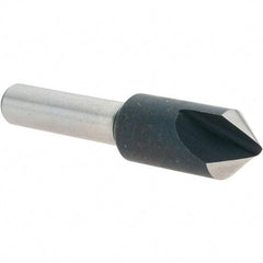 Value Collection - 3/8" Head Diam, 1/4" Shank Diam, 1 Flute 82° High Speed Steel Countersink - 1-3/4" OAL - Apex Tool & Supply