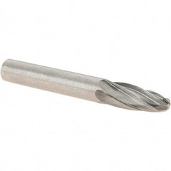 Value Collection - 1/4" Cut Diam, 1/4" Shank Diam, Tree with Radius Head Burr - Carbide, Radius End, 3/4" LOC, 2" OAL - Apex Tool & Supply