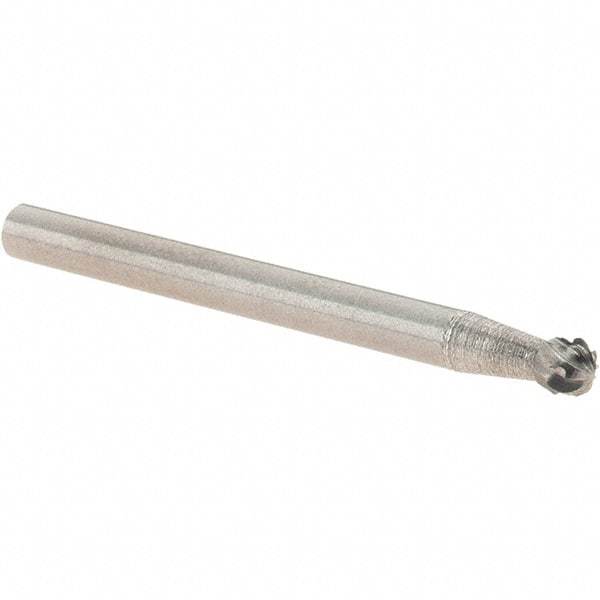 Value Collection - 1/8" Cut Diam, 1/8" Shank Diam, Ball Head Burr - Carbide, 3/32" LOC, 1-1/2" OAL - Apex Tool & Supply