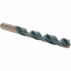Import - 31/64" 118° High Speed Steel Jobber Drill - Oxide/Gold Finish, Right Hand Cut, Spiral Flute, Straight Shank, 5-7/8" OAL, Split Point - Apex Tool & Supply