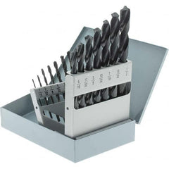 Import - 1/16 to 1/2", 118° Point, Oxide Finish, High Speed Steel Jobber Length Drill Bit Set - Apex Tool & Supply