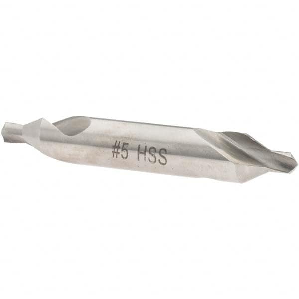 Value Collection - #5 Plain Cut 60° Incl Angle High Speed Steel Combo Drill & Countersink - Apex Tool & Supply